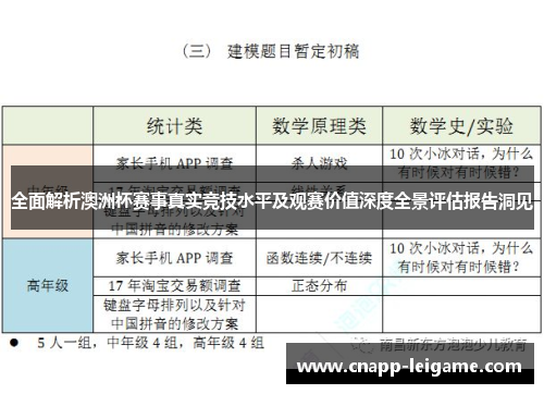 全面解析澳洲杯赛事真实竞技水平及观赛价值深度全景评估报告洞见 全面解析澳洲杯赛事真实竞技水平及观赛价值深度全景评估报告洞见